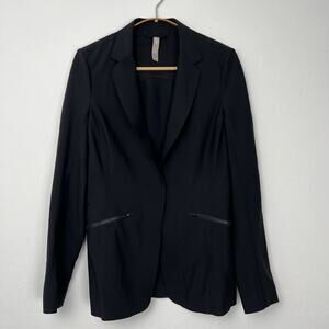 Athleta Women’s Size 2 Interstellar Blazer In Black Collar Pockets Vented Office